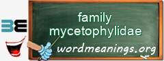 WordMeaning blackboard for family mycetophylidae